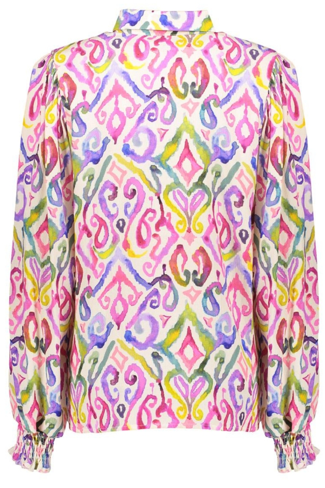 BLOUSE ECOLINE MULTICOLOR PRINT 53205 20 Off-White/Lilac